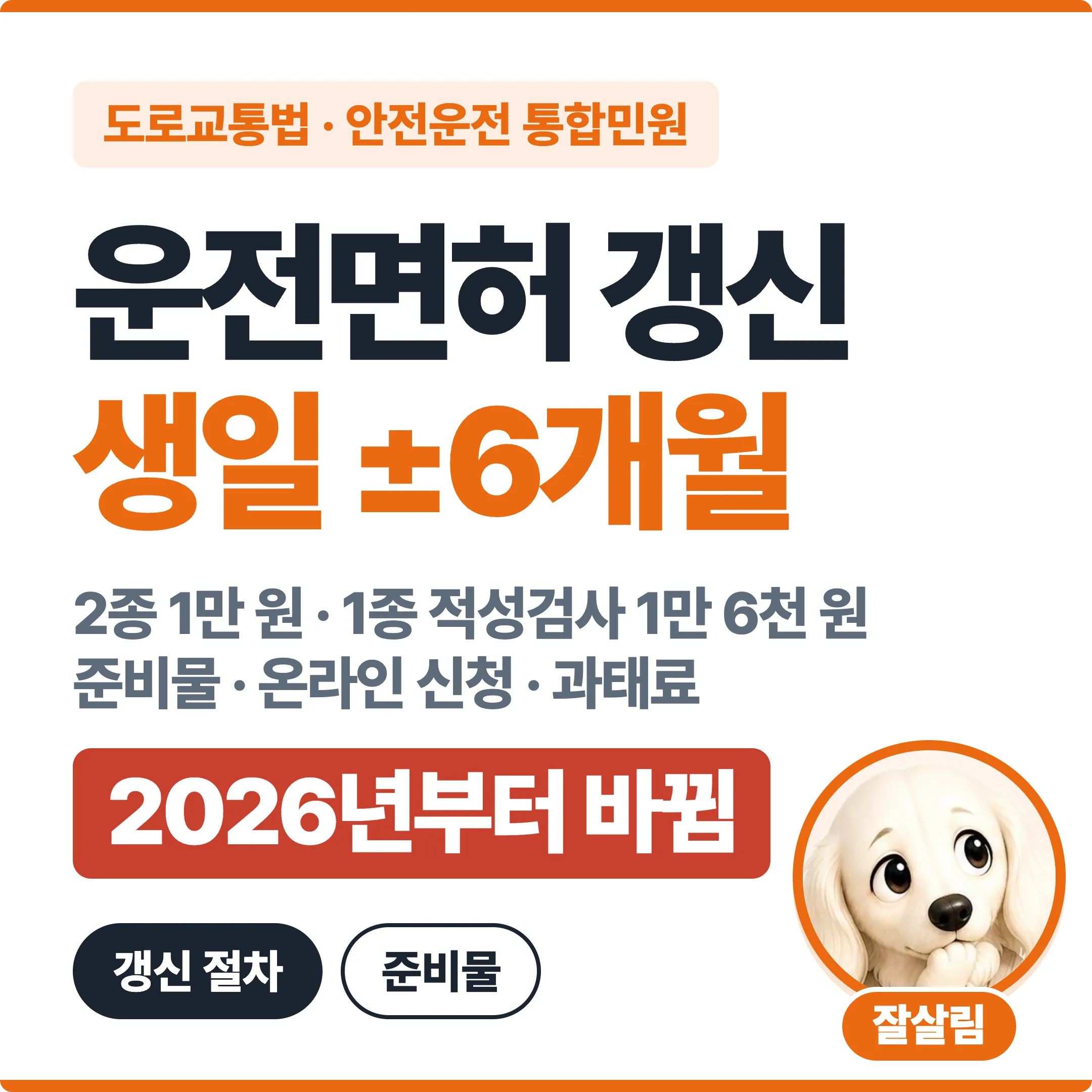 운전면허 갱신 언제까지 얼마? 생일 ±6개월, 2종 1만 원 대표 이미지
