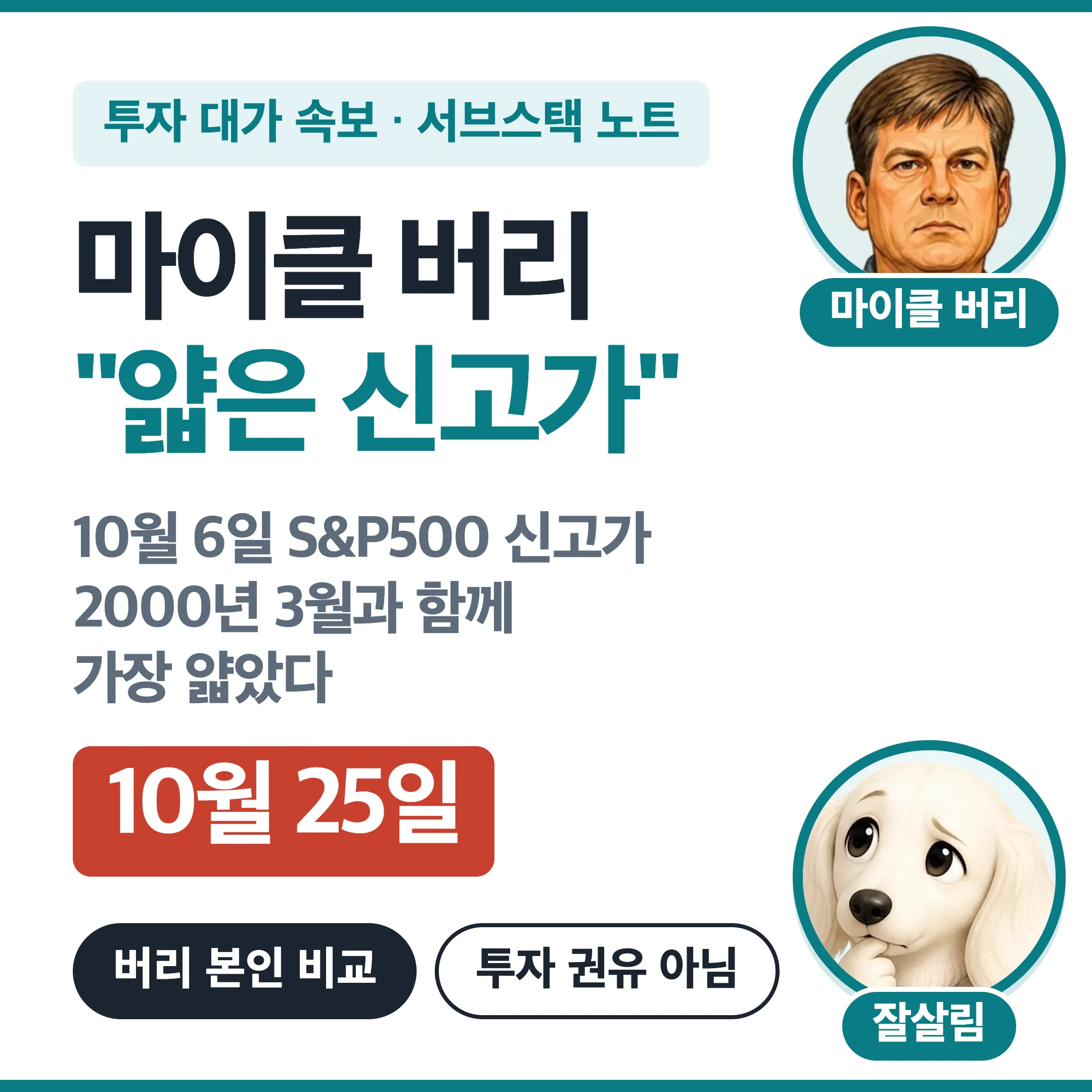 마이클 버리 얇은 신고가 대표 이미지