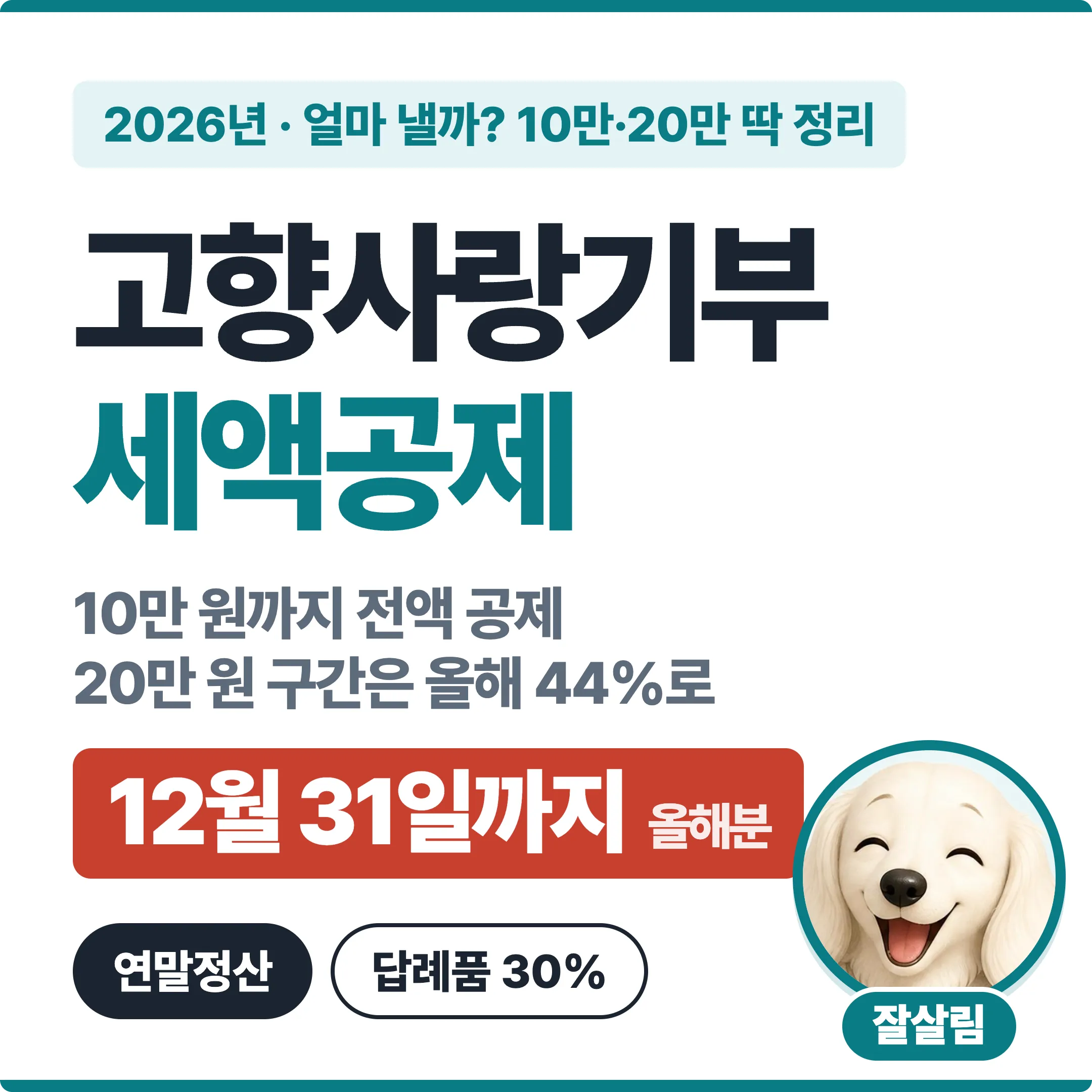 고향사랑기부 얼마 낼까? 10만·20만 원 딱 정리 대표 이미지
