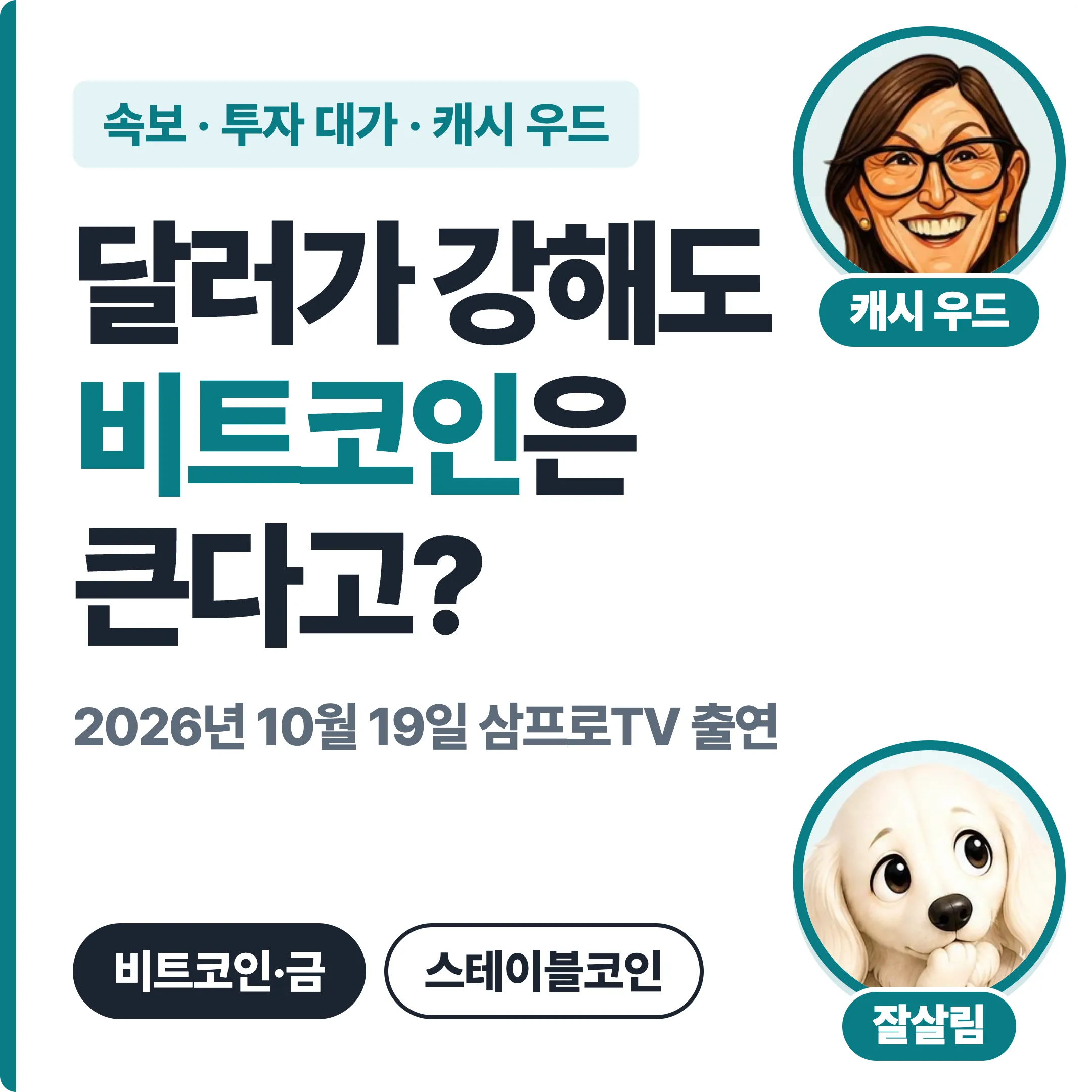 캐시 우드 달러가 강해도 비트코인은 큰다고? 2026년 10월 19일 삼프로TV 출연 대표 이미지