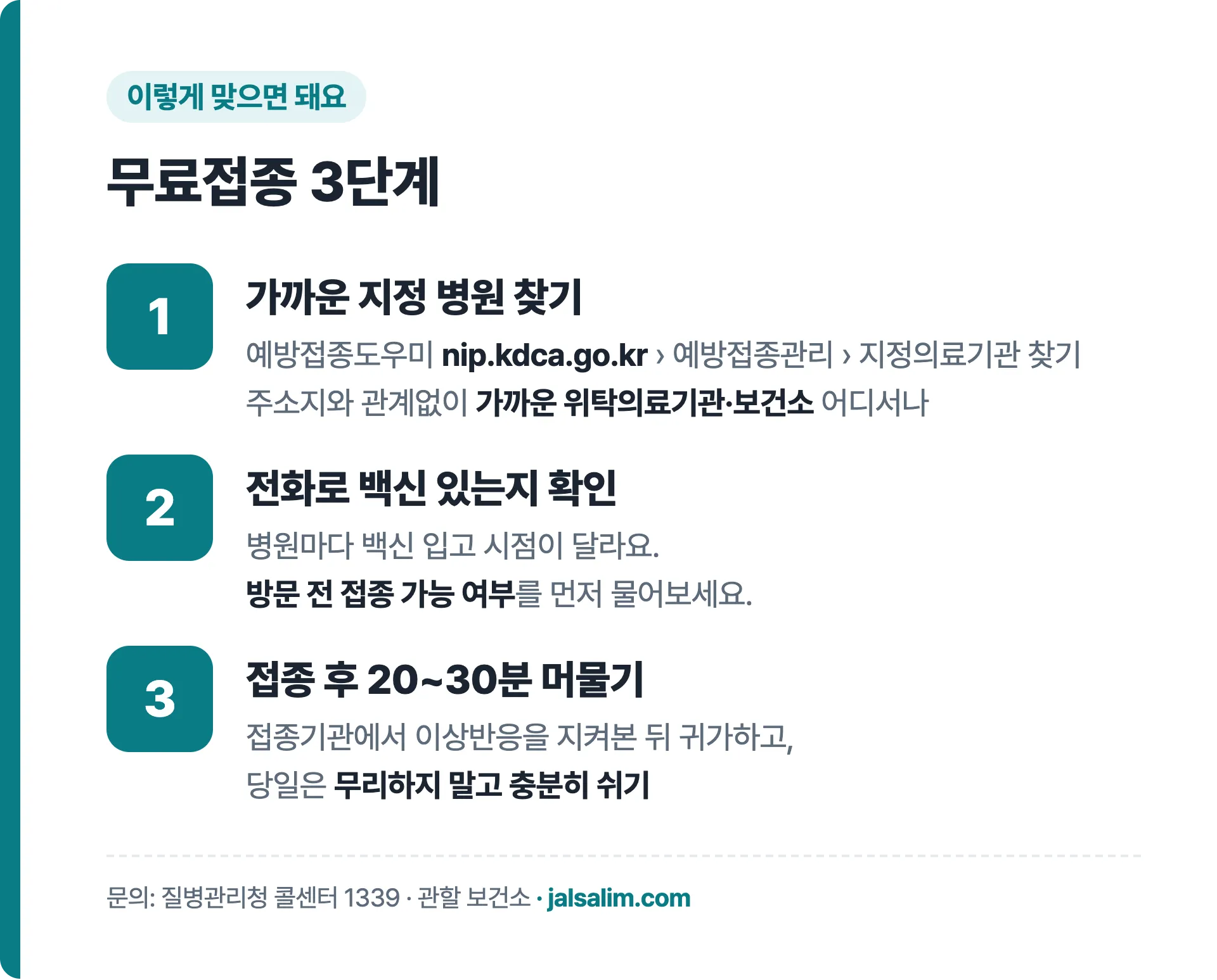 독감 무료접종을 받는 3단계 안내