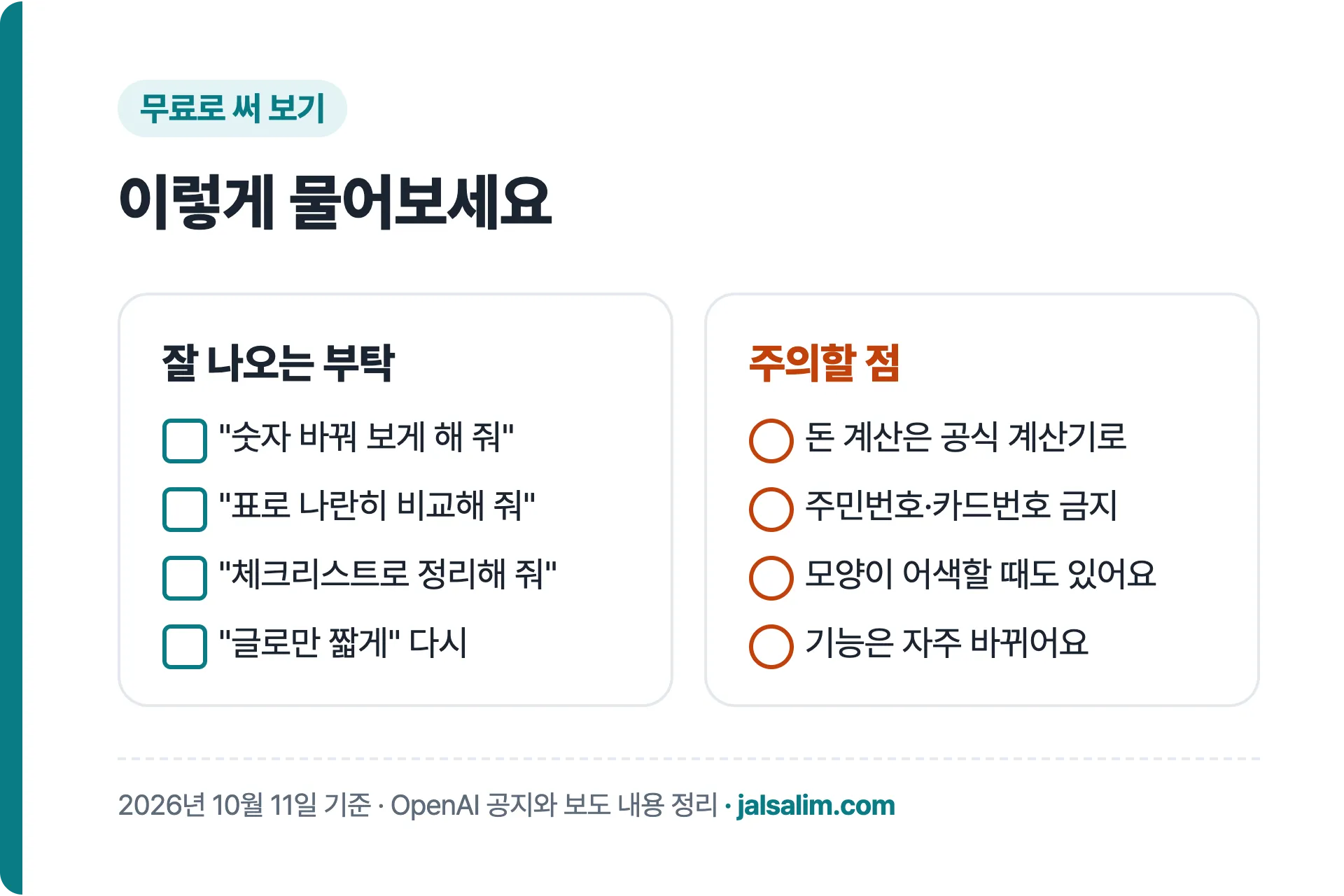 챗GPT 인텔리전트 UI 질문법과 주의할 점