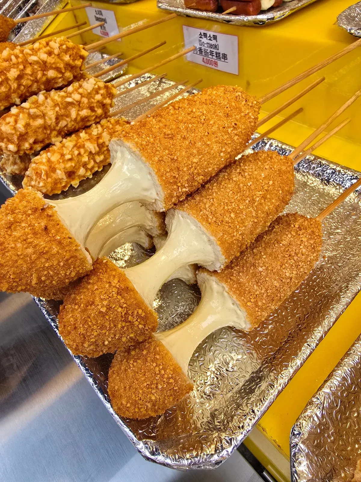 인천 차이나타운 치즈 핫도그 단면