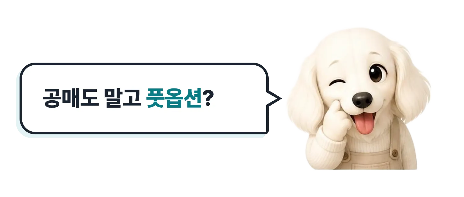 메롱 하는 닥스훈트 캐릭터: 공매도 말고 풋옵션?