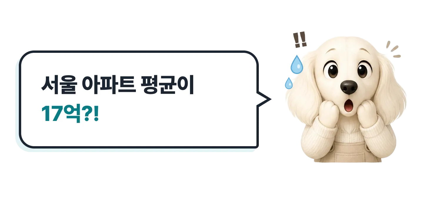 땀 흘리며 놀란 설기: 서울 아파트 평균이 17억