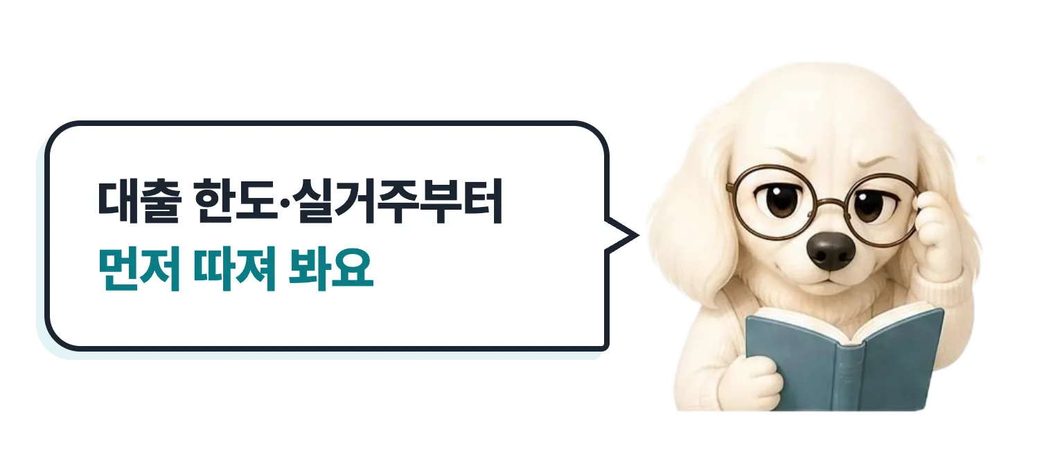 안경 쓴 설기: 대출 한도와 실거주부터 먼저 따져 봐요