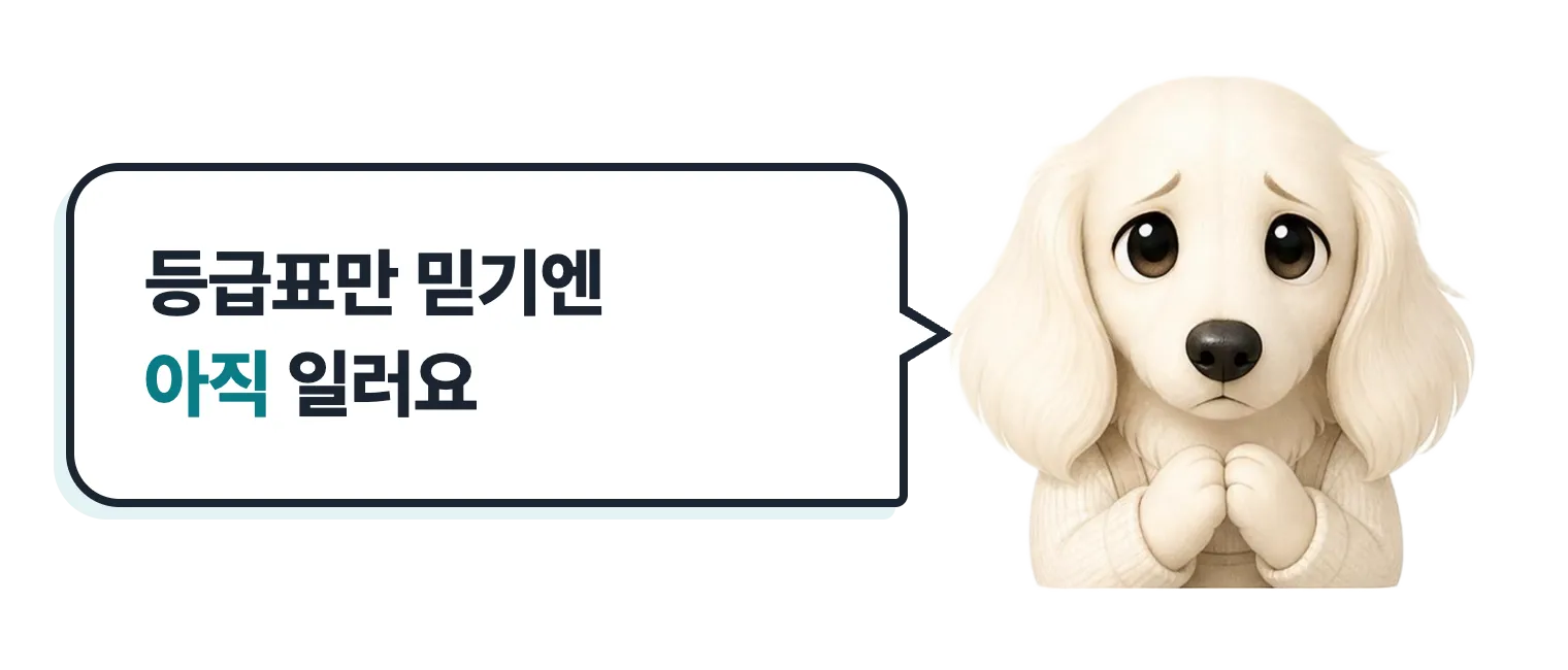 두 손 모은 설기: 등급표만 믿기엔 아직 일러요
