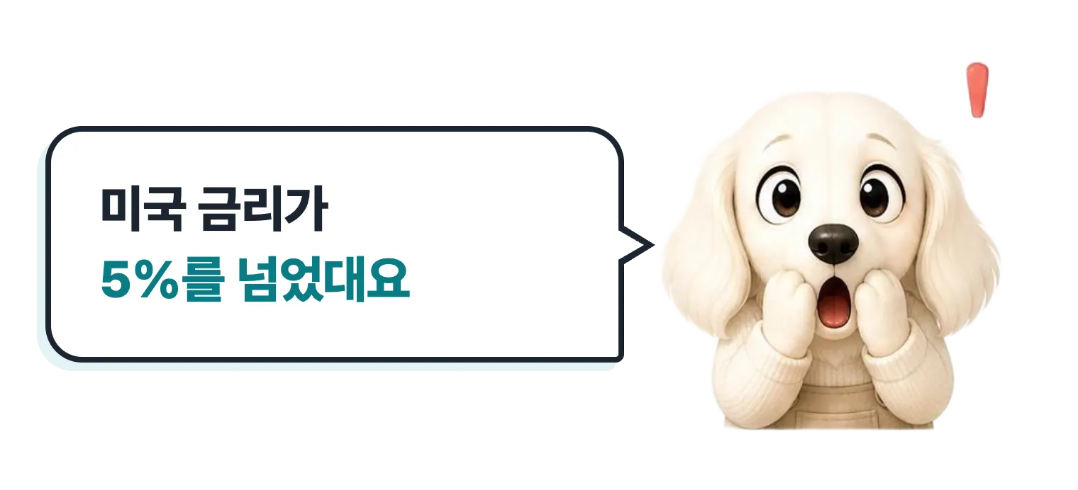 놀란 닥스훈트 캐릭터: 미국 금리가 5%를 넘었대요
