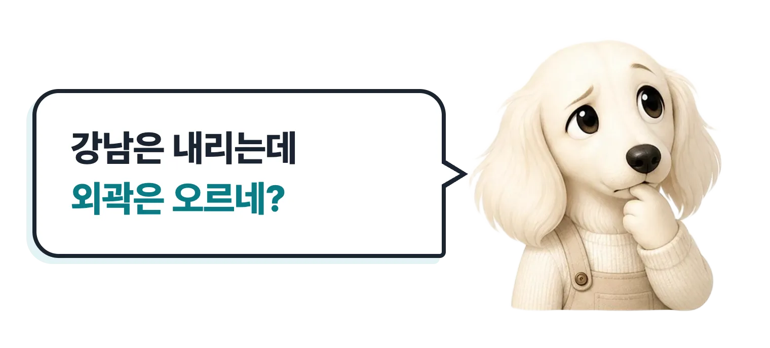 생각하는 설기: 강남은 내리는데 외곽은 오르네