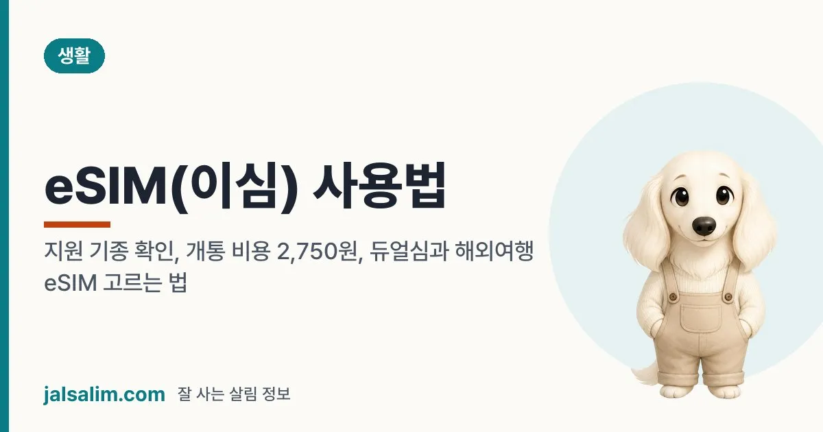eSIM(이심) 사용법: 지원 기종 확인, 개통 비용 2,750원, 듀얼심과 해외여행 eSIM 고르는 법 대표 이미지