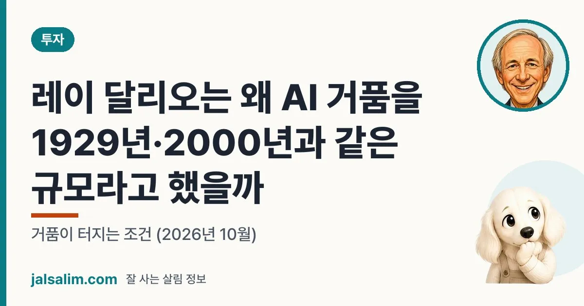 레이 달리오는 왜 AI 거품을 1929년·2000년과 같은 규모라고 했을까: 거품이 터지는 조건 (2026년 10월) 대표 이미지