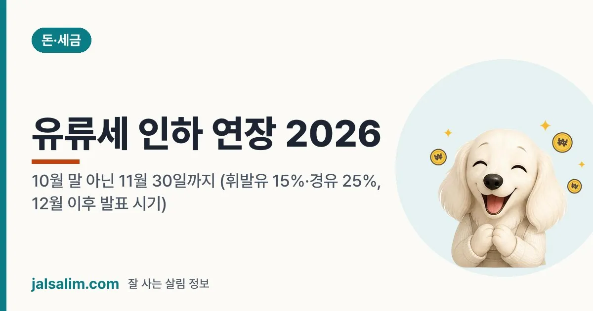 유류세 인하 11월 30일까지: 끝나면 휘발유 1리터 최대 122원 오른다 (경유 145원·12월 이후 발표) 대표 이미지
