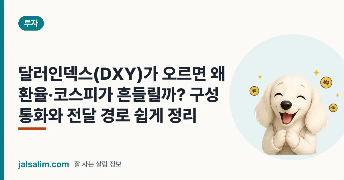 달러인덱스(DXY)가 오르면 왜 환율·코스피가 흔들릴까? 구성 통화와 전달 경로 쉽게 정리 대표 이미지