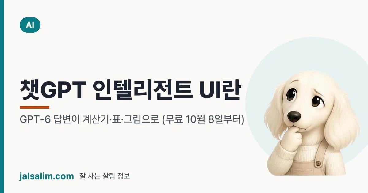챗GPT 인텔리전트 UI란: GPT-6 답변이 계산기·표·그림으로 (무료 10월 8일부터) 대표 이미지