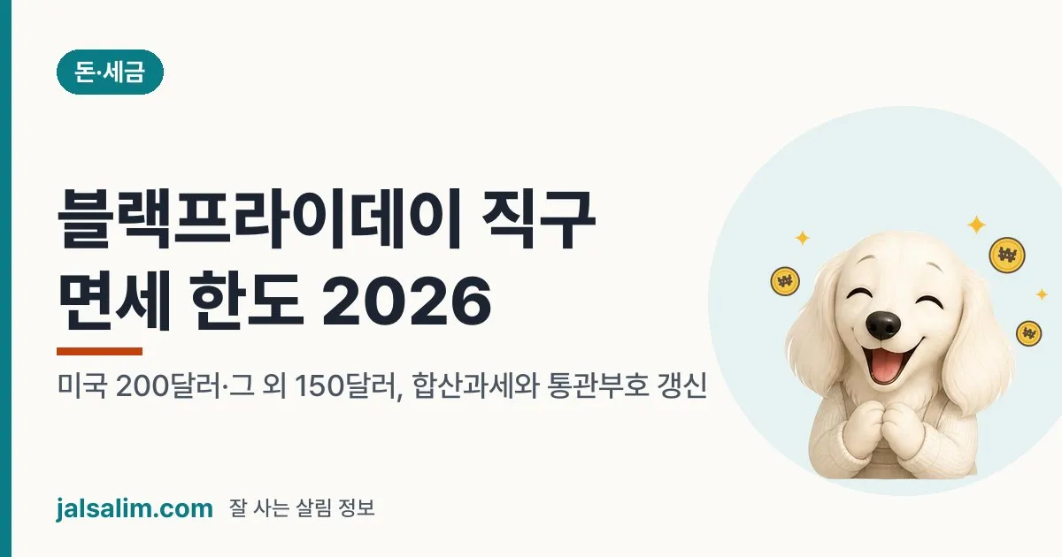 블랙프라이데이 직구 면세 한도 2026: 미국 200달러·그 외 150달러, 합산과세와 통관부호 갱신 대표 이미지