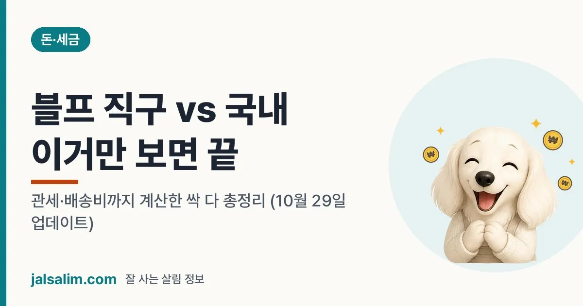 블프 직구 vs 국내 이거만 보면 끝: 관세·배송비까지 계산한 싹 다 총정리 (10월 29일 업데이트) 대표 이미지