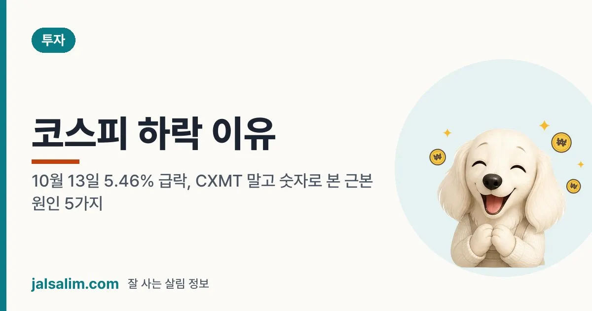 코스피 하락 이유: 10월 13일 5.46% 급락, CXMT 말고 숫자로 본 근본 원인 5가지 대표 이미지